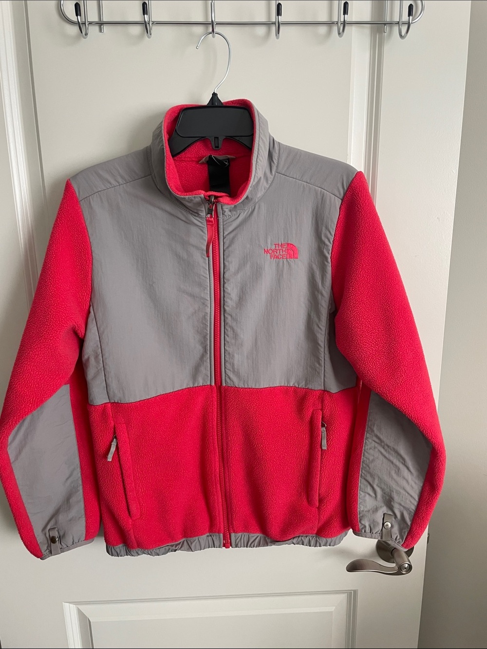 The North Face Girls Pink and Gray Full-Zip Polartec fleece Jacket